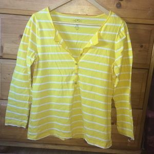 Old Navy Yellow Striped Henley